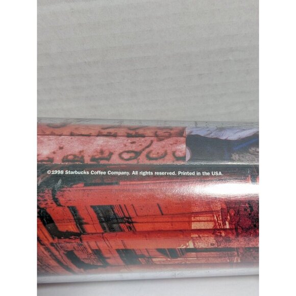 Vintage 1998 Starbucks Thermo Serv Tumbler Travel Cup 20 oz Ruins Statues - Picture 4 of 8